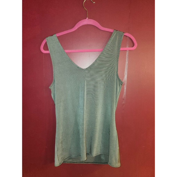 Women's White House Black Market Striped Cowl Neck Tank Top M Black White - Picture 3 of 3